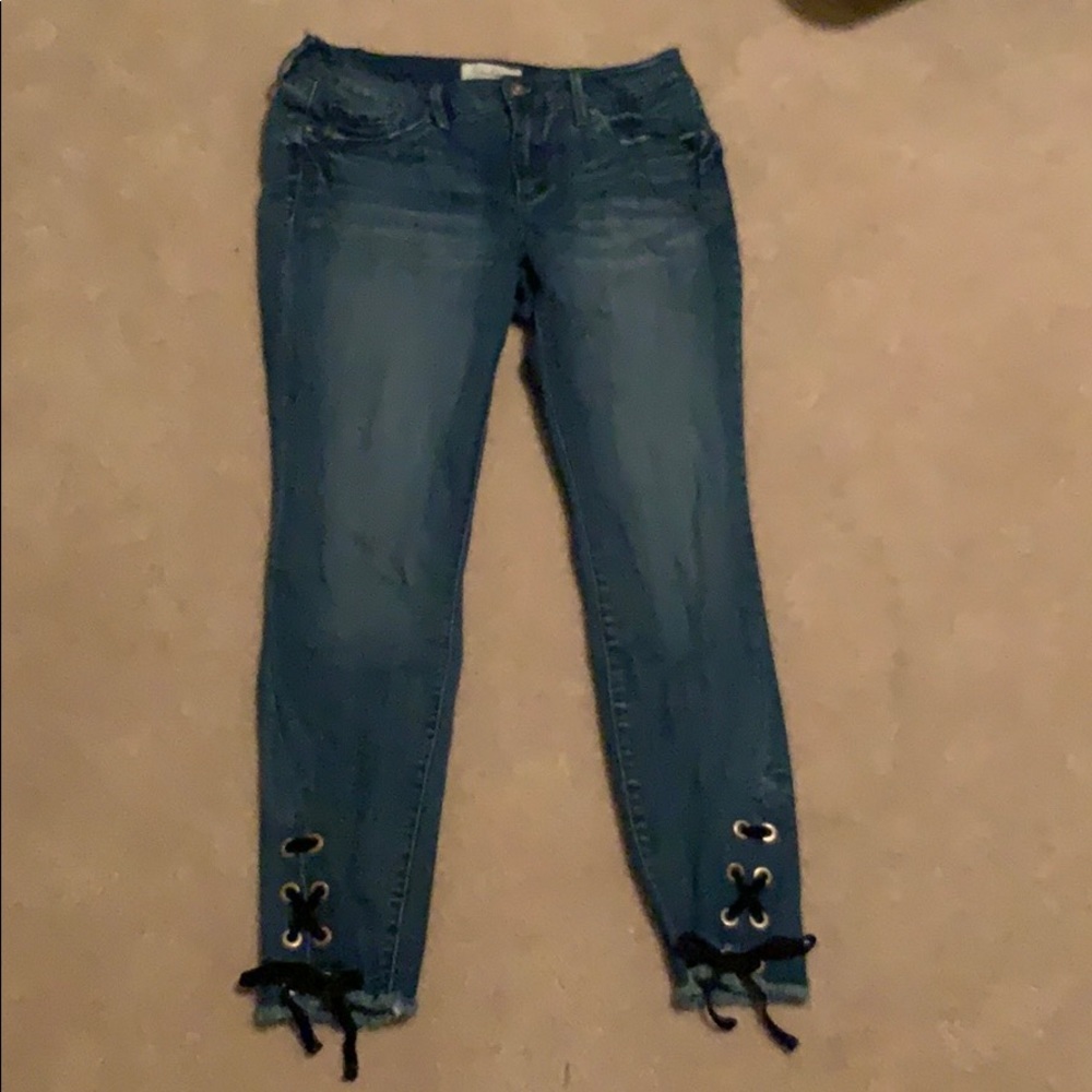A light blue pair of jeans.